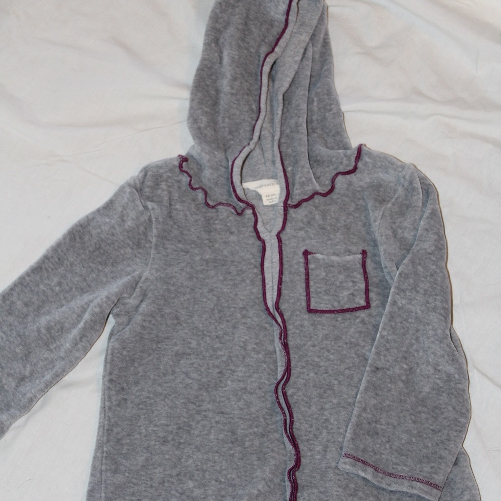 Burts Bees Baby Velour Zippered shirt 18 Months